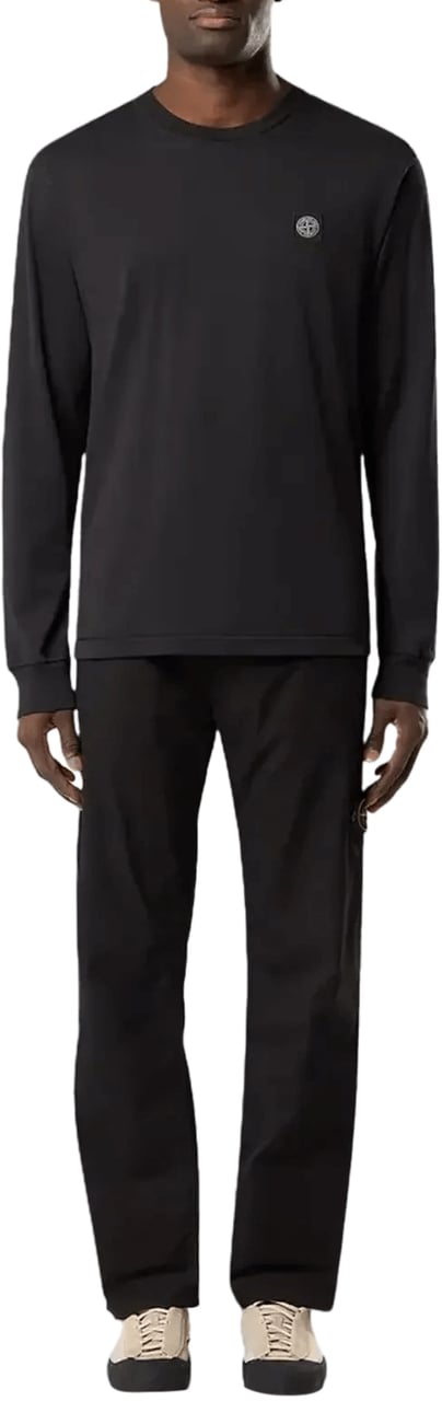 Stone Island T-shirt van 60/2 katoenjersey, zwart. Zwart
