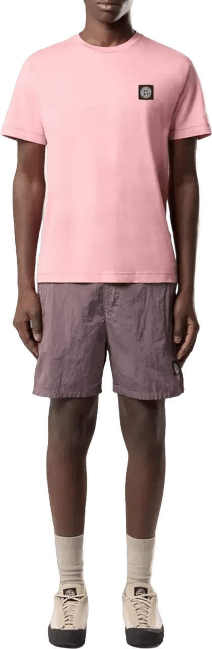 Stone Island 60/2 katoenen jersey T-shirt Oleander Roze