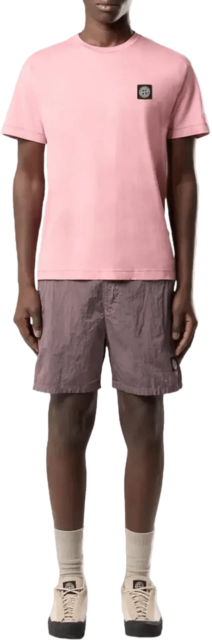 Stone Island 60/2 katoenen jersey T-shirt Oleander Roze