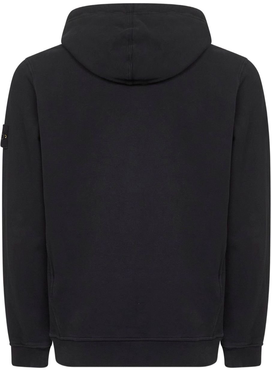 Stone Island Felpa Brushed Organic Cotton Fleece Zwart