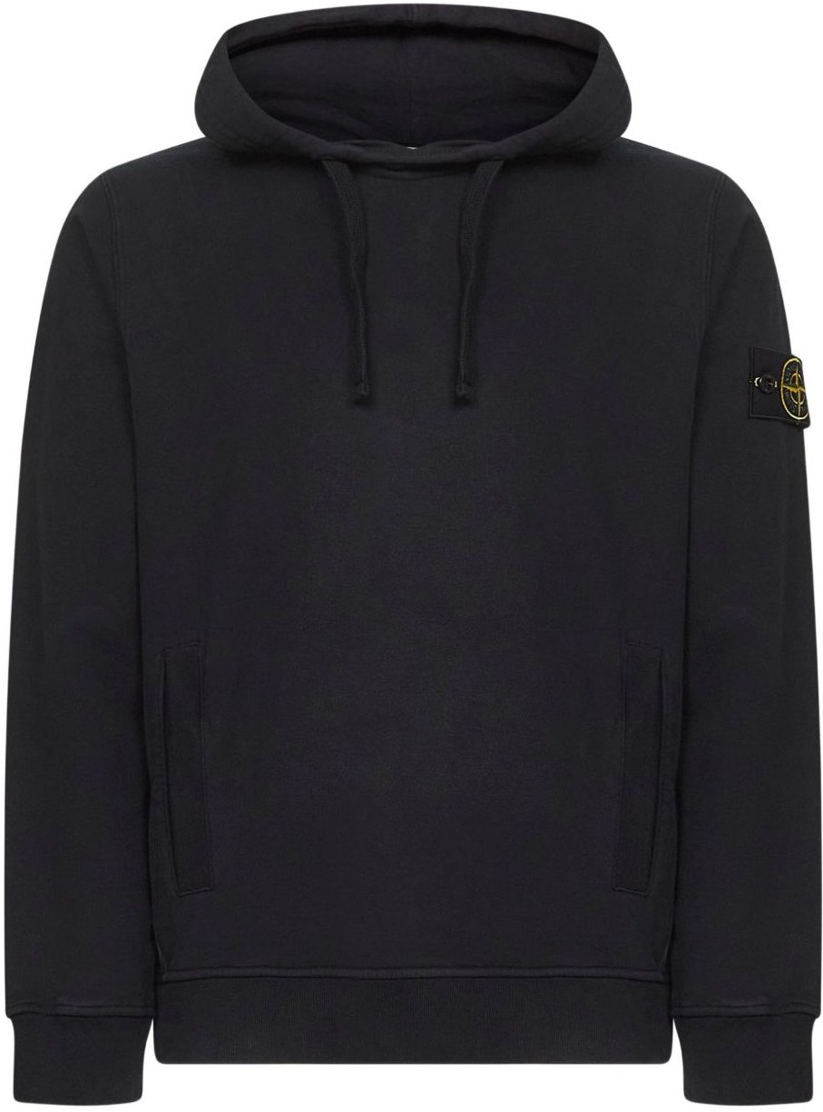 Stone Island Felpa Brushed Organic Cotton Fleece Zwart