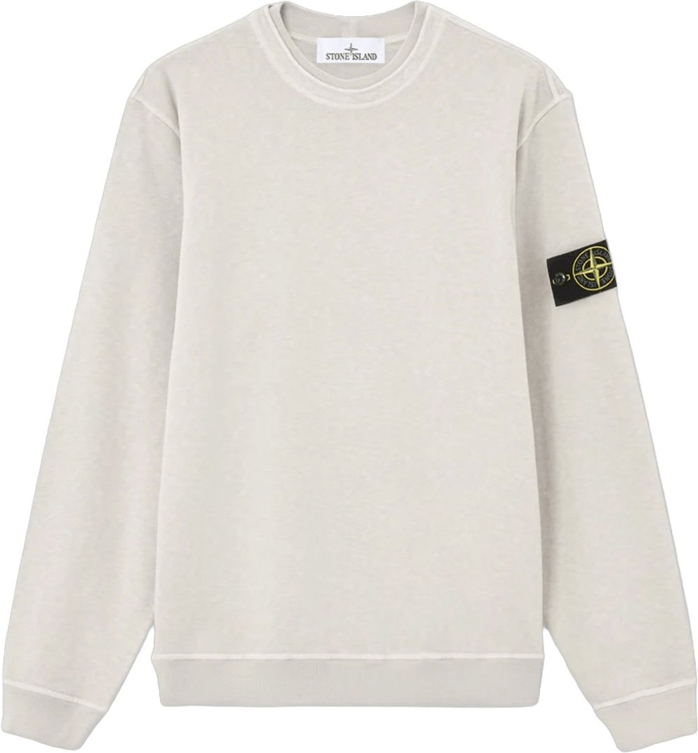 Stone Island OLD' EFFECT MALFILÉ FLEECE SWEATSHIRT PARELGRIJS Lichtgrijs