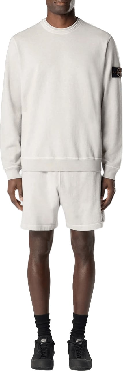 Stone Island OLD' EFFECT MALFILÉ FLEECE SWEATSHIRT PARELGRIJS Lichtgrijs