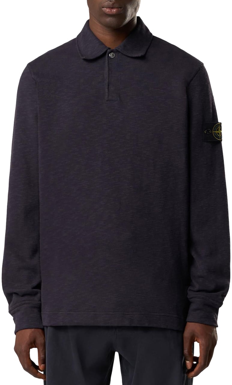 Stone Island Heren LongSleeve Polo Blauw Blauw
