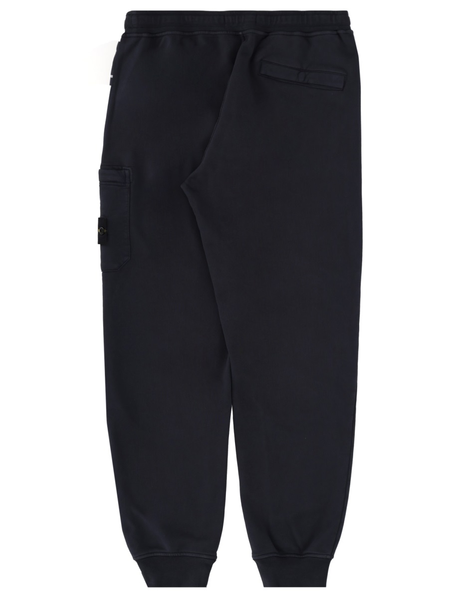Stone Island Relaxed Fit Drawstring Elasticated Waistband Cotton-Blend Sweatpants Zwart