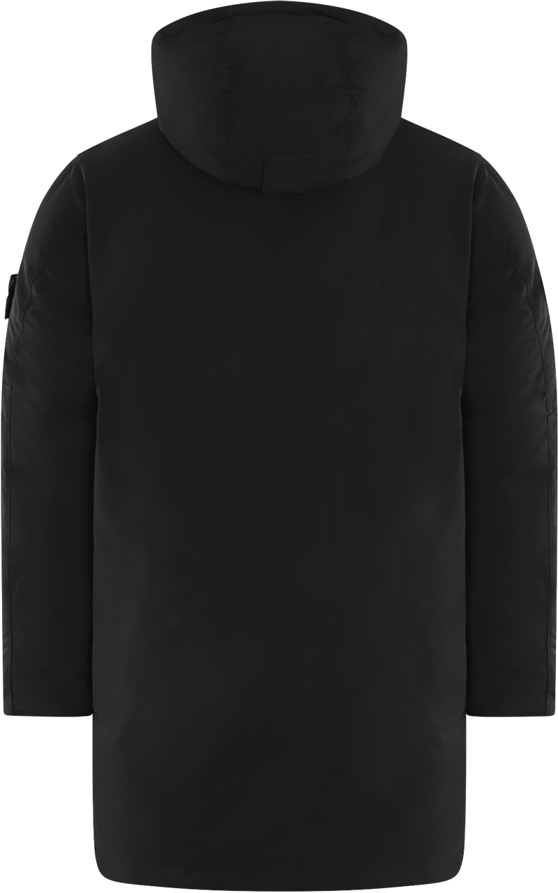 Stone Island Heren Logopatch Long Parka Zwart Zwart