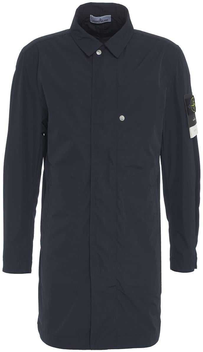 Stone Island Casual jacket in micro twill Blauw