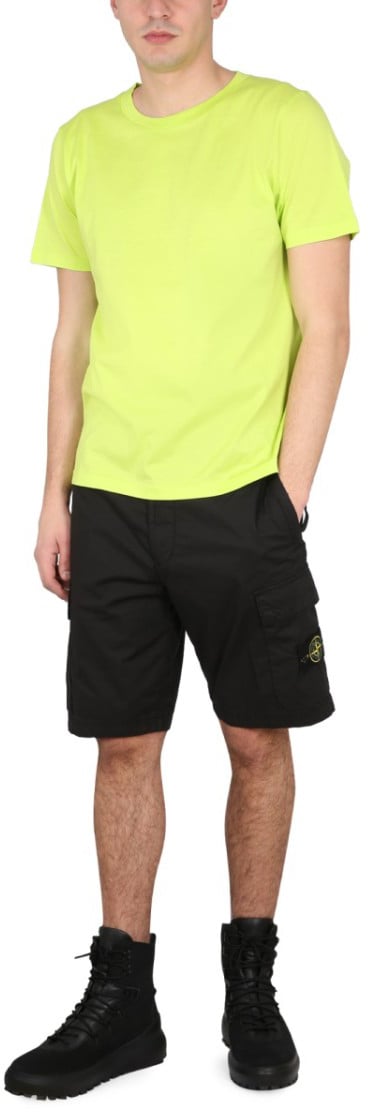 Stone Island Regular Fit Jersey T-Shirt With Graphic Detail Geel