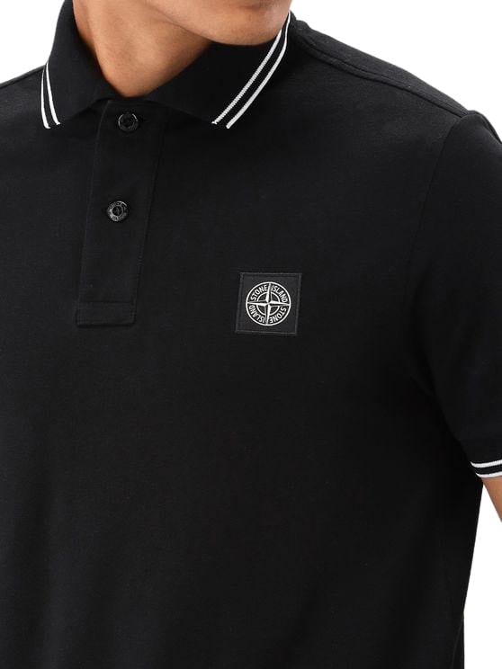 Stone Island Stone Island Polo Zwart Contrast Lining Zwart