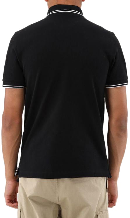 Stone Island Stone Island Polo Zwart Contrast Lining Zwart
