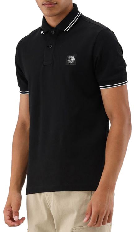Stone Island Stone Island Polo Zwart Contrast Lining Zwart