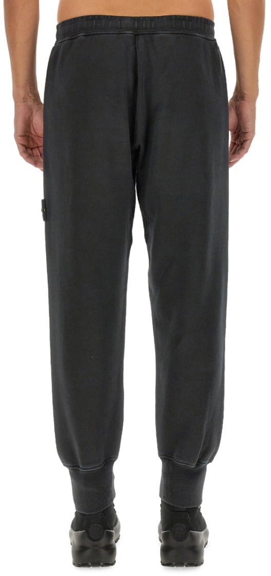 Stone Island Grey Tapered Leg Jogging Pants Zwart