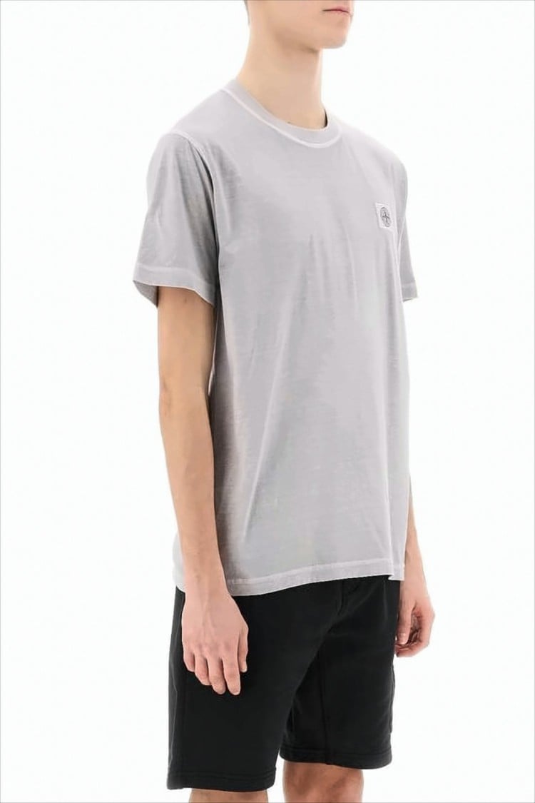 Stone Island Heathered Grey Crew Neck T-Shirt Wit