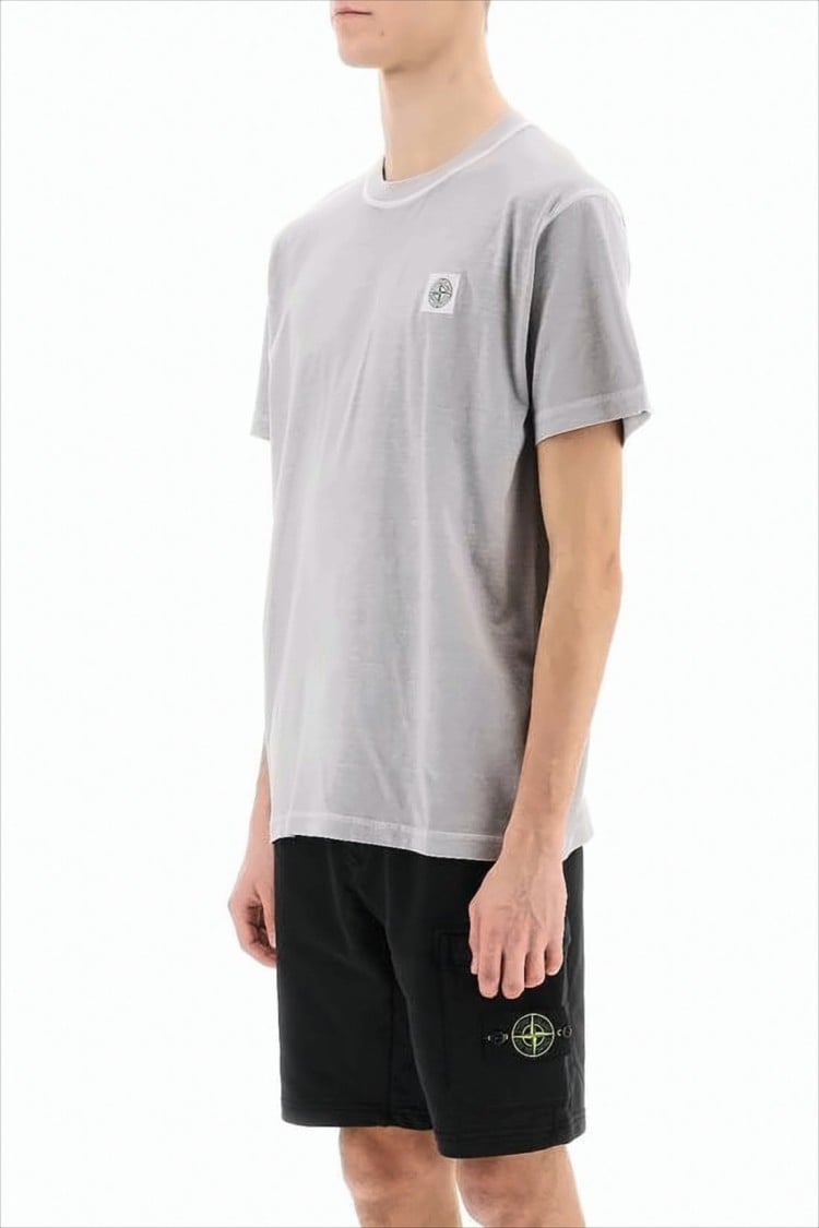Stone Island Heathered Grey Crew Neck T-Shirt Wit