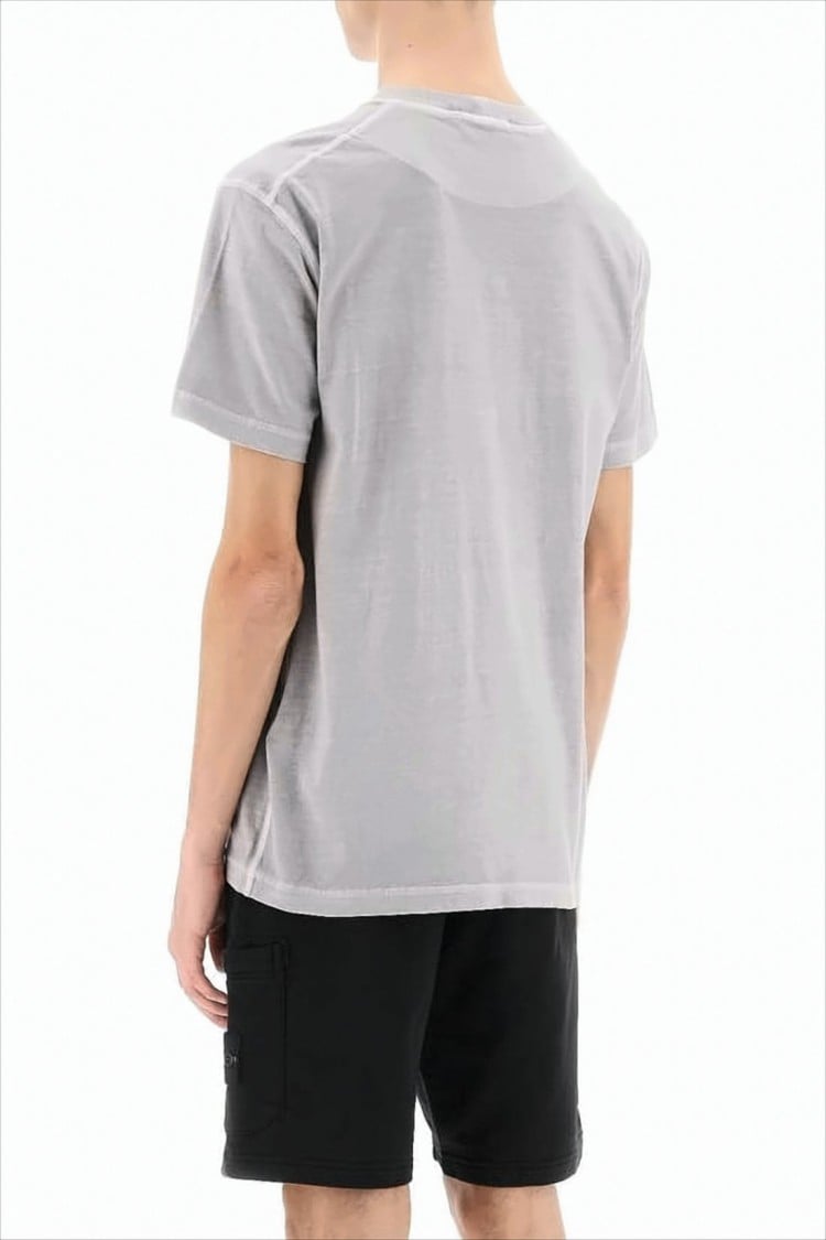 Stone Island Heathered Grey Crew Neck T-Shirt Wit