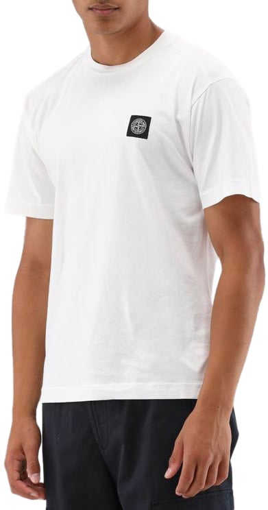 Stone Island Stone Island T-shirt Wit Logo Patch Wit
