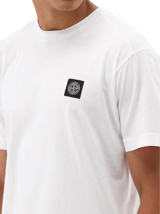 Stone Island Stone Island T-shirt Wit Logo Patch Wit