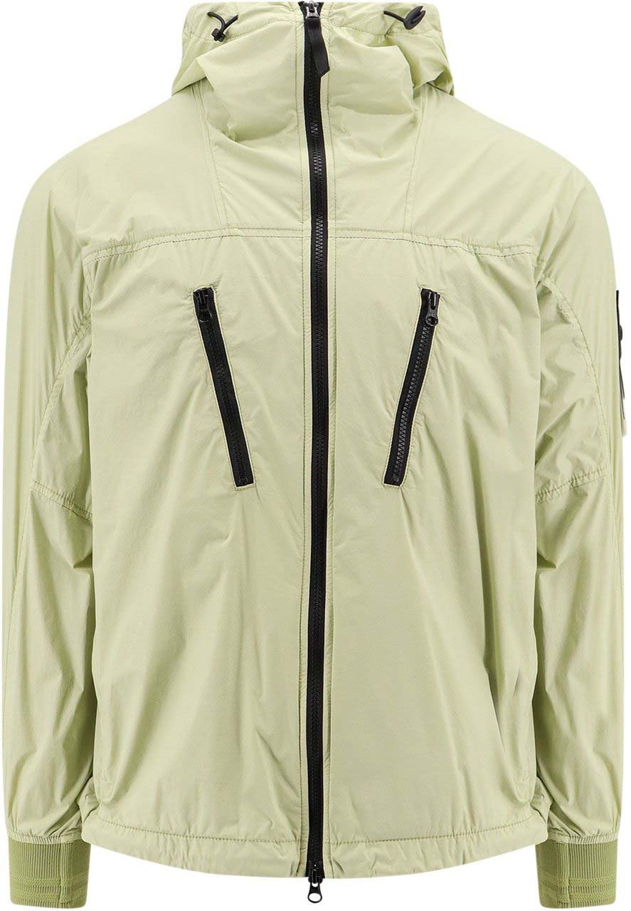 Stone Island Nylon jacket with removable logo patch Groen
