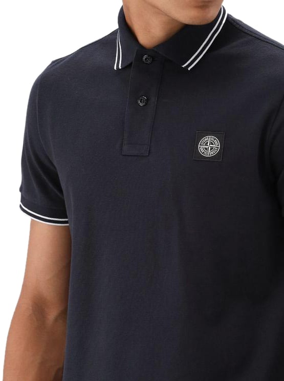 Stone Island Stone Island Polo Blauw Contrast Blauw