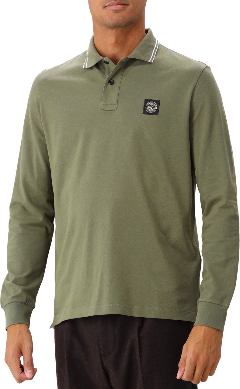 Stone Island Stone Island Longsleeve Polo Green 2SL18 Groen