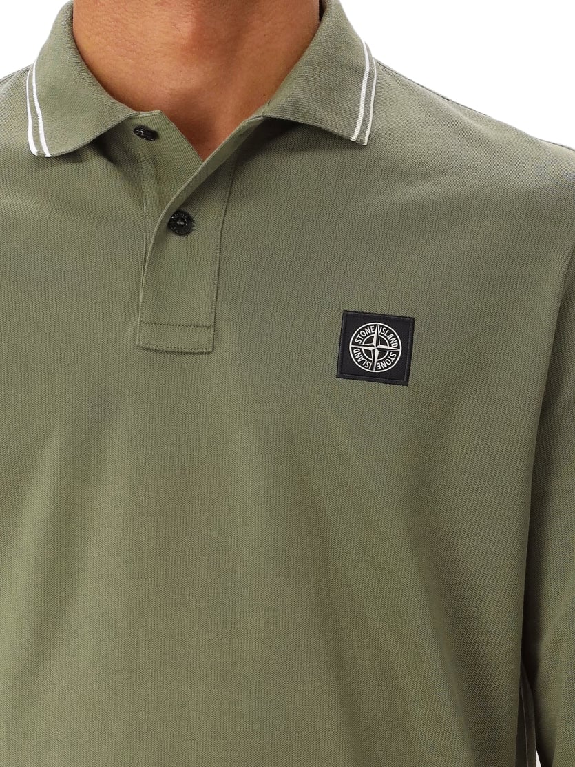 Stone Island Stone Island Longsleeve Polo Green 2SL18 Groen