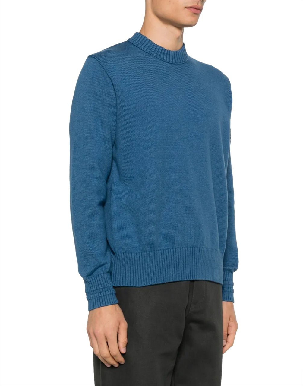 Stone Island Compass Logo Patch Sweater Blauw