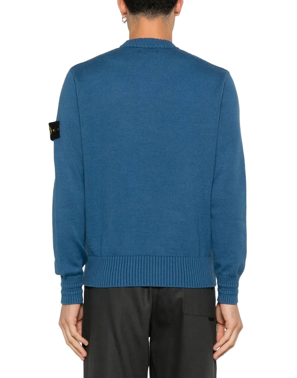 Stone Island Compass Logo Patch Sweater Blauw