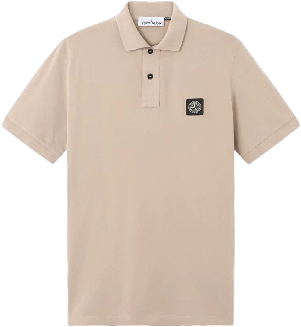 Stone Island Poloshirt van piquéstof (95% biologisch katoen / 5% elastaan) in de kleur Desert Sand. Beige