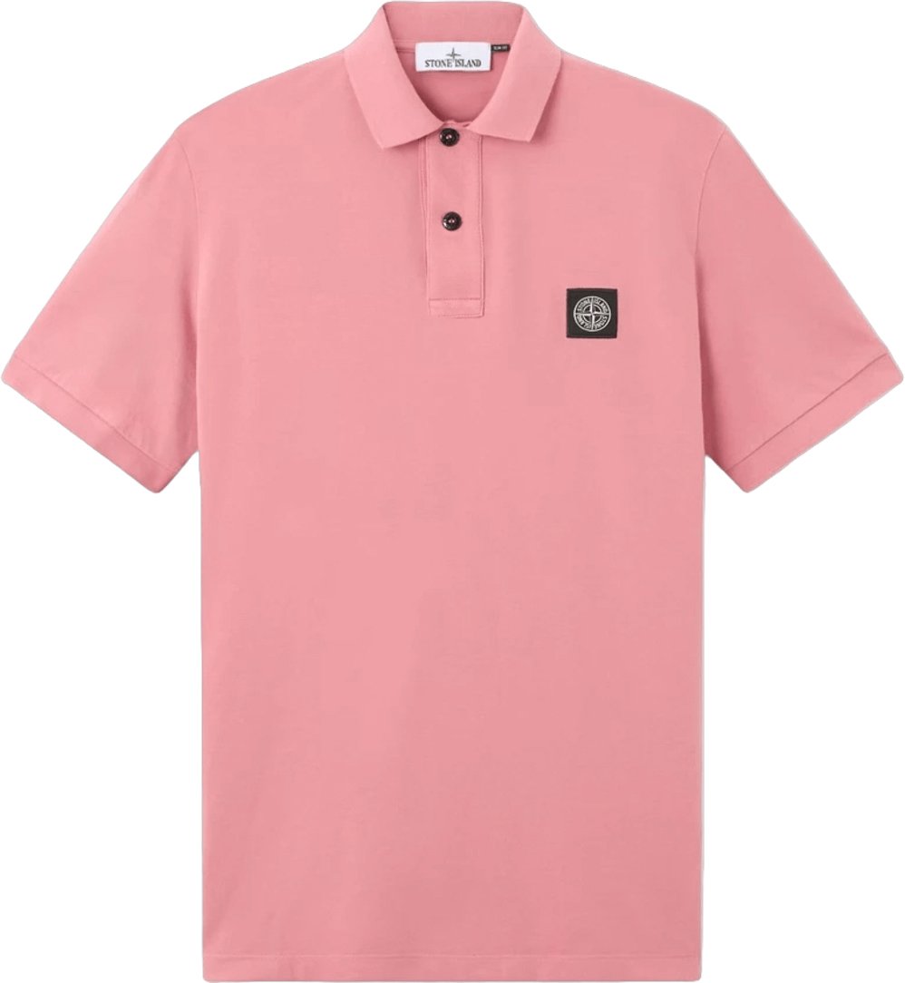 Stone Island Polo shirt van 95% biologisch katoen / 5% elastaan piqué oleander Roze