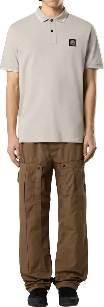 Stone Island Polo shirt van piquéstof (95% biologisch katoen / 5% elastaan) in parelgrijs. Grijs