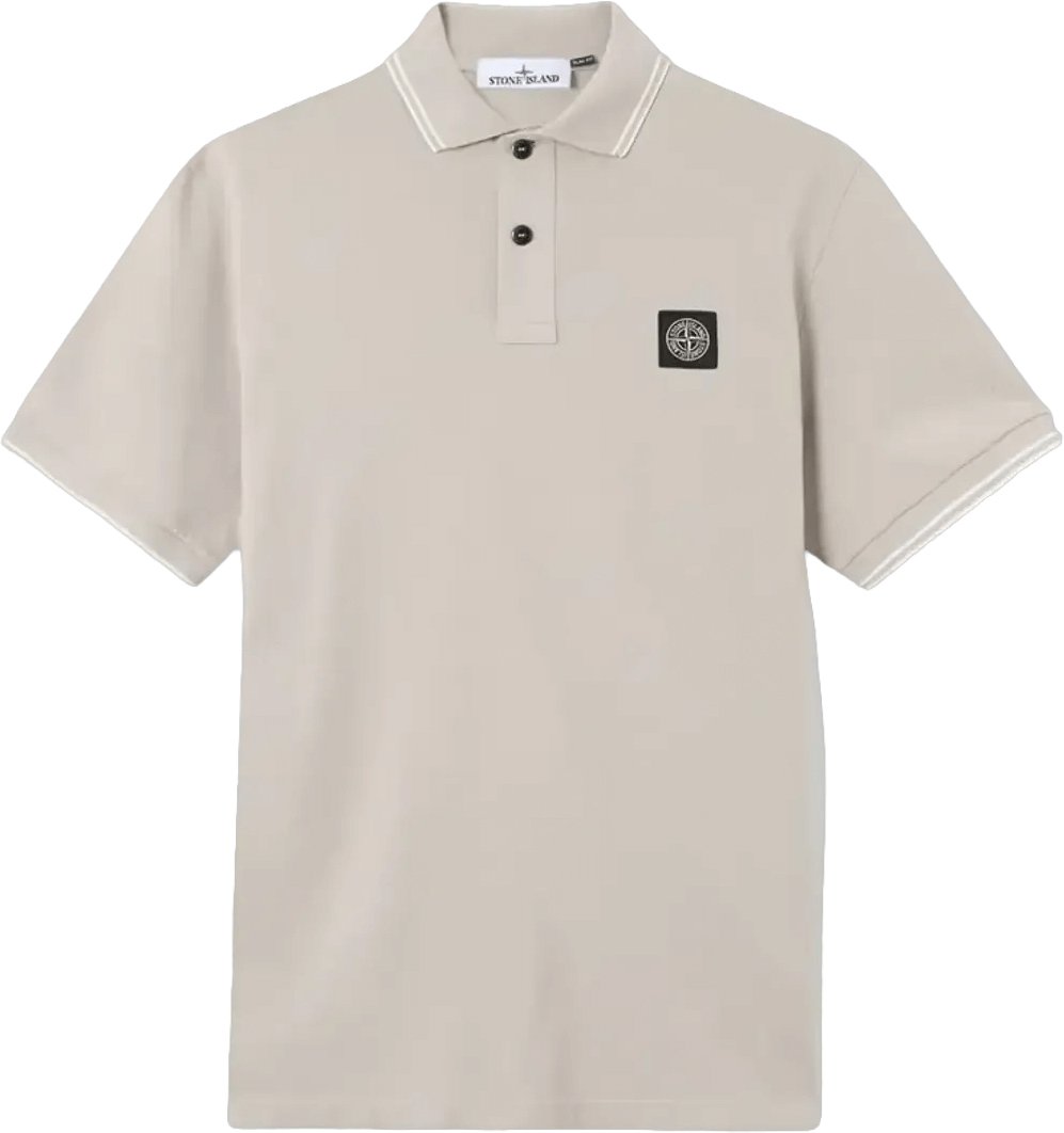 Stone Island Polo shirt van piquéstof (95% biologisch katoen / 5% elastaan) in parelgrijs. Grijs