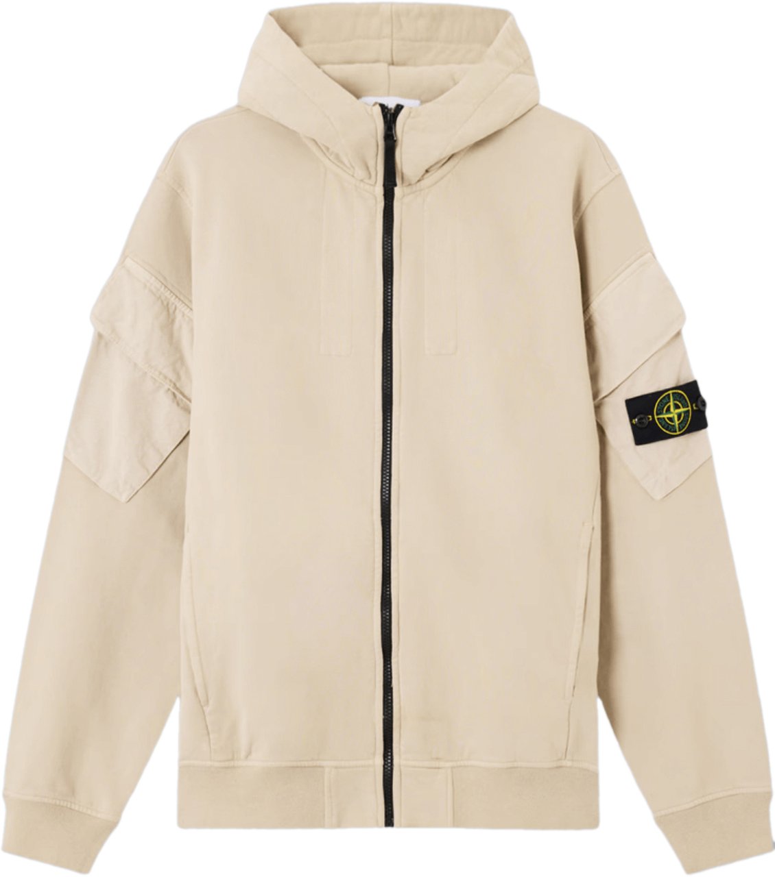 Stone Island BRUSHED ORGANIC COTTON FLEECE HOODIE SWEATER DESERT Beige