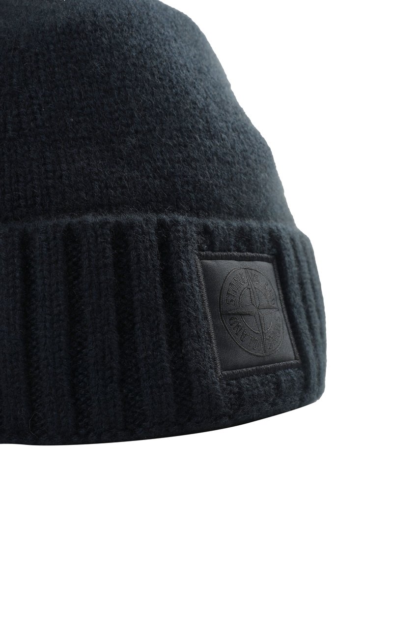 Stone Island CASHMERE_STONE ISLAND GHOST BEANIE NAVY BLUE Blauw