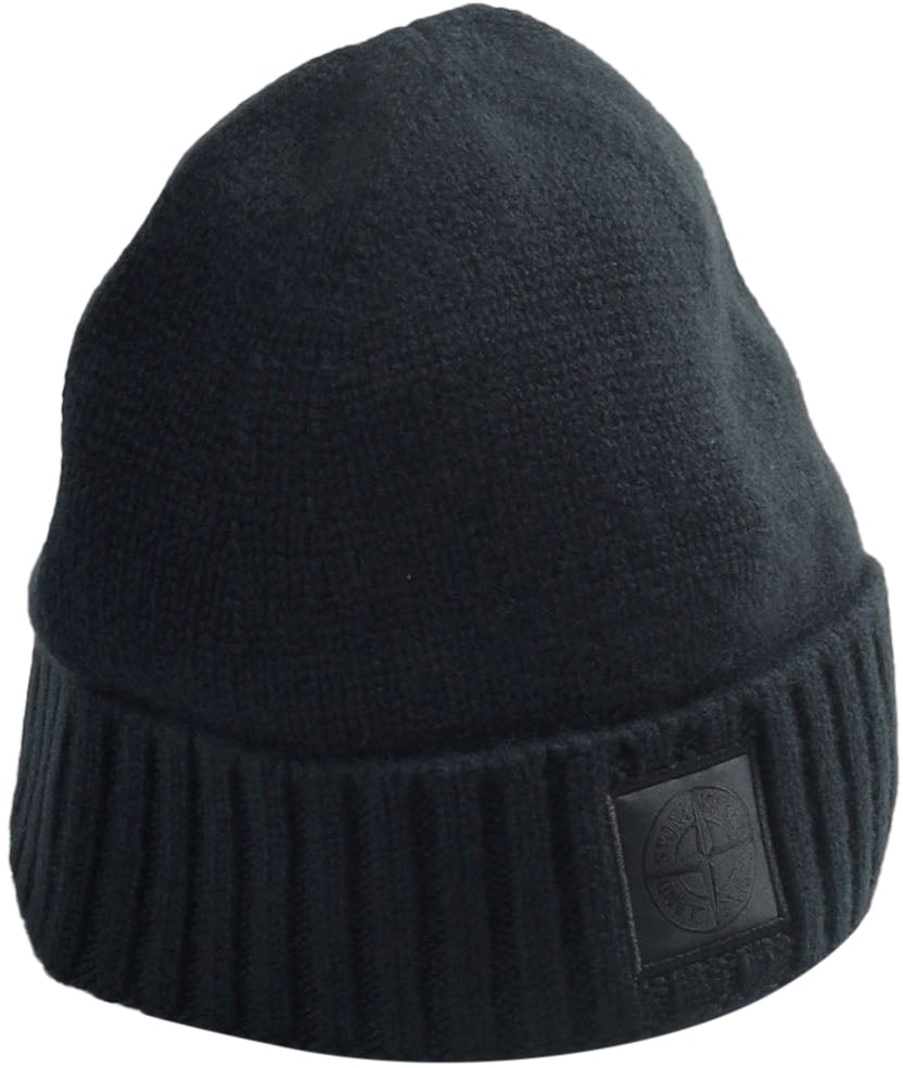 Stone Island CASHMERE_STONE ISLAND GHOST BEANIE NAVY BLUE Blauw