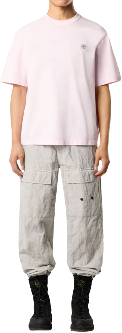 Stone Island COMBED ORGANIC COTTON JERSEY SS T-SHIRT PINK Roze