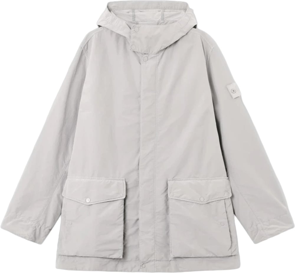 Stone Island DAVID LIGHT-TC KORTE PARKA STOF Lichtgrijs