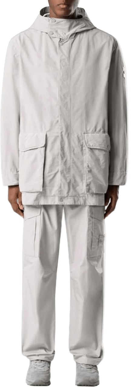 Stone Island DAVID LIGHT-TC KORTE PARKA STOF Lichtgrijs
