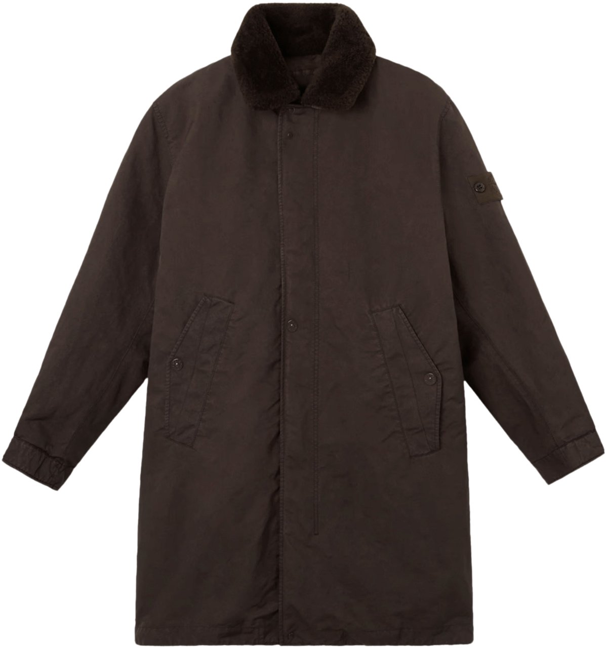 Stone Island DAVID-TC LONG COAT DARK BROWN Bruin