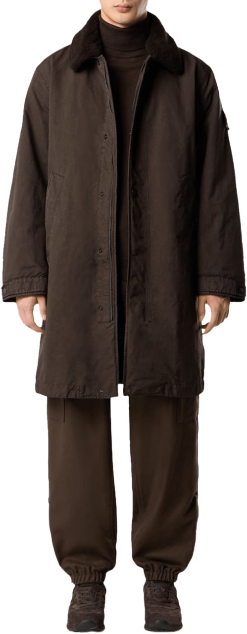 Stone Island DAVID-TC LONG COAT DARK BROWN Bruin
