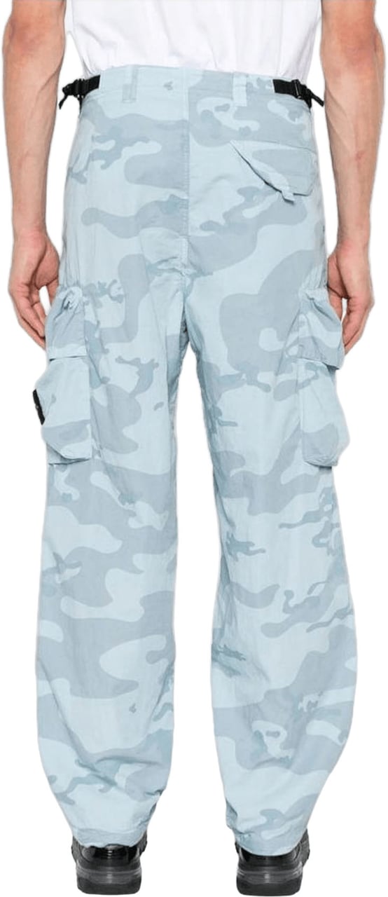 Stone Island Vervaagde camouflage ripstop-TC broek, lichtblauw Lichtblauw
