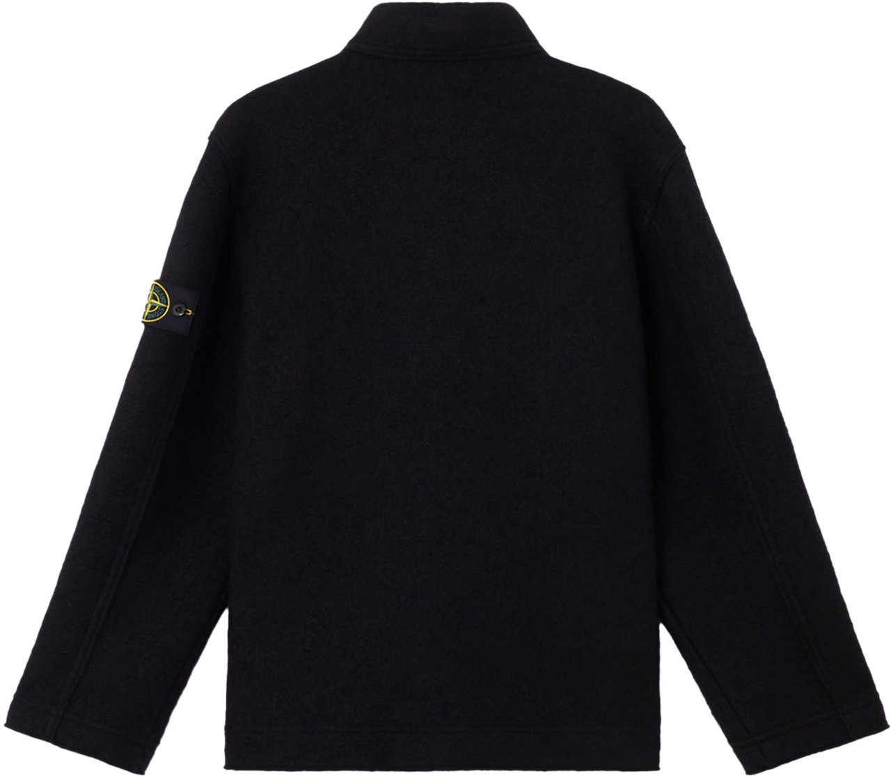 Stone Island FELTED RWS WOOL CARDIGAN BLACK Zwart