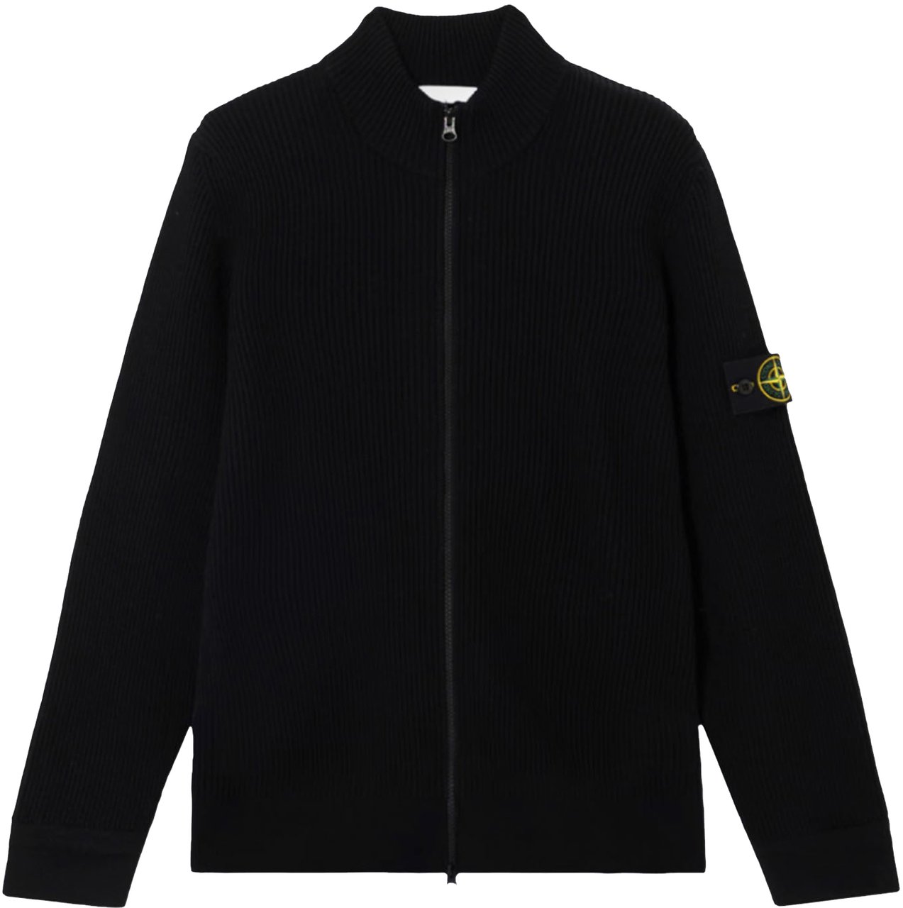 Stone Island FULL RIB RWS WOOL CARDIGAN BLACK Zwart