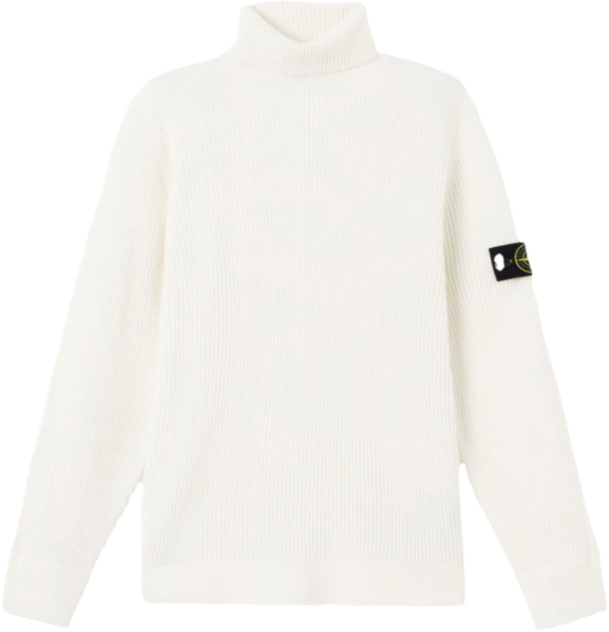 Stone Island FULL RIB RWS WOOL T-NECK IVORY Wit