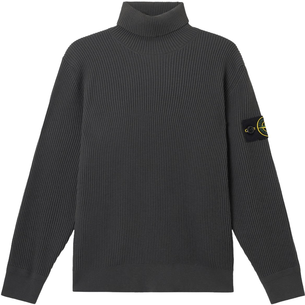 Stone Island FULL RIB RWS WOOL T-NECK MELANGE DARK GREY Grijs