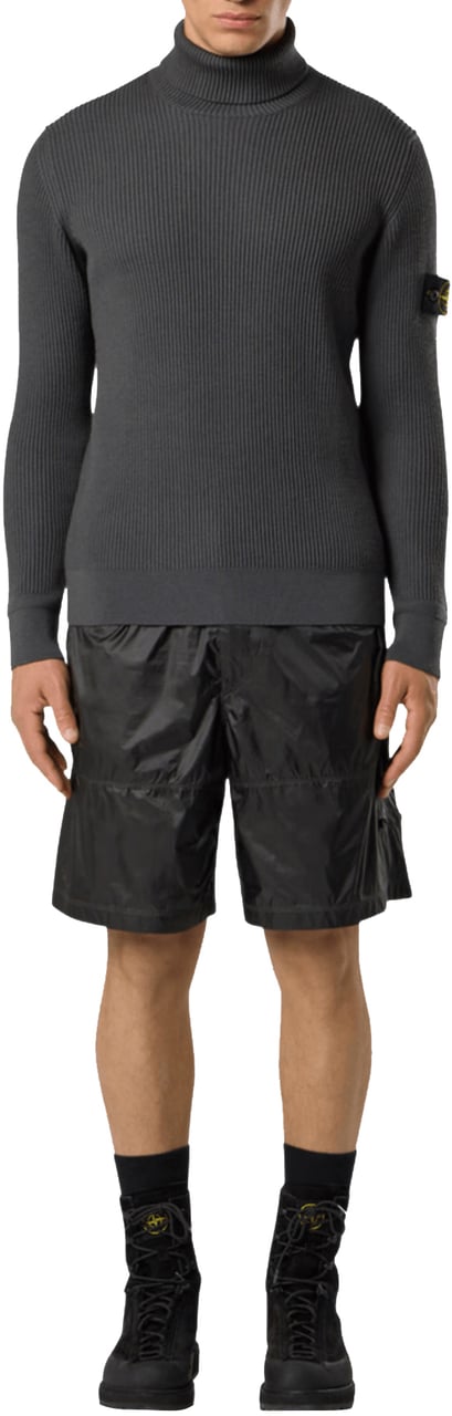 Stone Island FULL RIB RWS WOOL T-NECK MELANGE DARK GREY Grijs