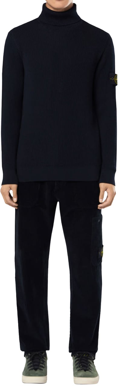 Stone Island FULL RIB RWS WOOL T-NECK NAVY BLUE Blauw