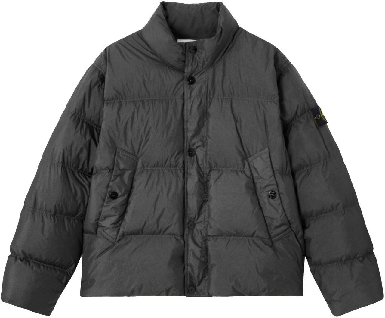 Stone Island GARMENT DYED CRINKLE REPS NY BOMBER LEAD GREY Grijs