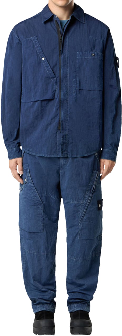 Stone Island HOLLOW FIBRE NYLON INDIGO-TC SHIRT Blauw