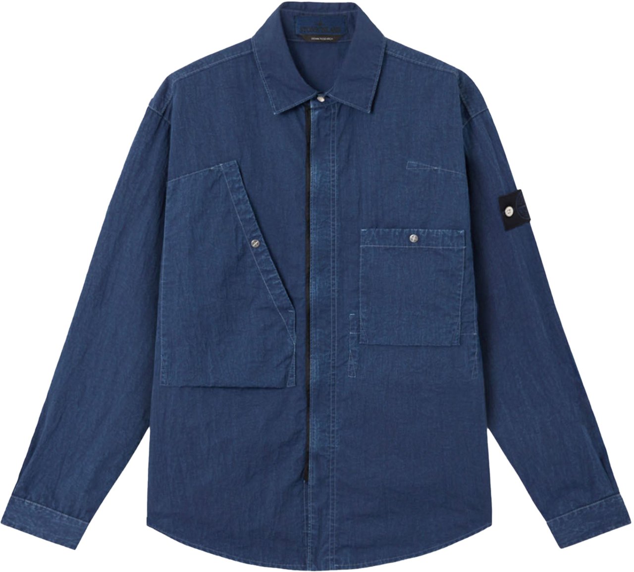 Stone Island HOLLOW FIBRE NYLON INDIGO-TC SHIRT Blauw