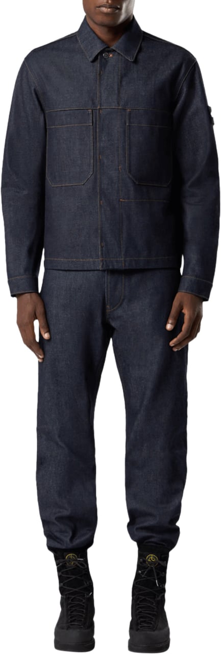 Stone Island INDIGO DENIM RAW STRAIGHT JEANS Blauw